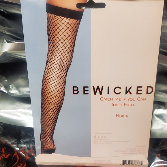 Be Wicked fishnet thigh highs - Picture 2 of 2
